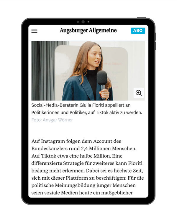 Pressbericht mecoa Augsburger Allgemeine